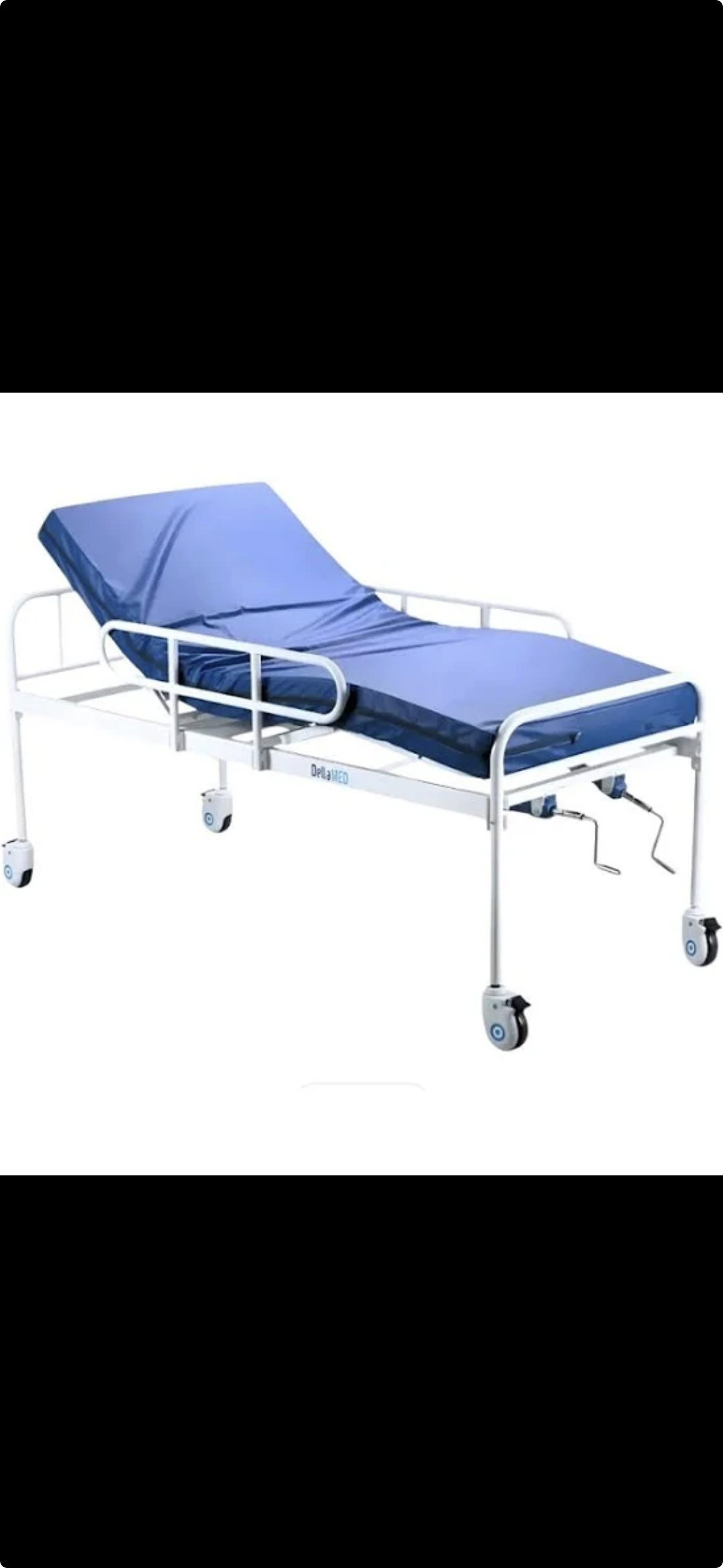 Prévia do anúncio da cama hospitalar com título do produto